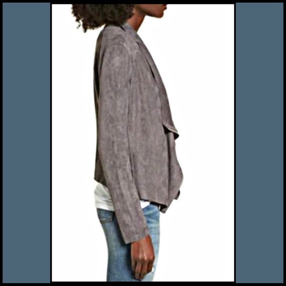 NWT Blank NYC Vegan Suede Drape Front Jacket XS - Picture 7 of 14